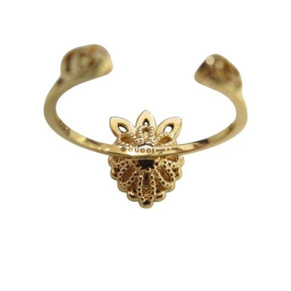 Gucci Crystal Heart 3 Strands GP Gold Red Blue Ring 1210 - Picture 5 of 5